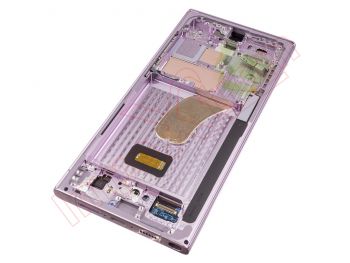 Pantalla Service Pack dynamic AMOLED con marco rosa (lavender) para Samsung Galaxy s23 ultra, sm-s918b